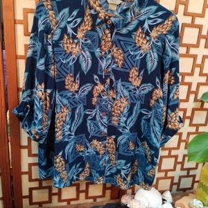 Women's Shirt Vacation Cruise Travel Floral Feathers Rayon 1X